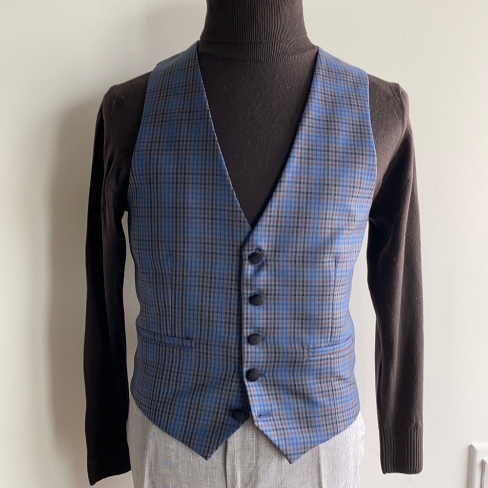 $1,295 3P Bespoke Custom Suede Collar Suit 48R - Picture 3 of 16